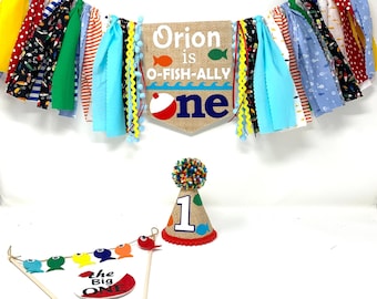 Ofishly eine hohe Stuhl Banner - Fischen Geburtstag Banner - Jungen 1.Geburtstagsparty Hut - Fisch Thema - Fisch Verbündeten - erste Geburtstagshut