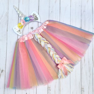Unicorn costume - girls unicron outfit - pastel unicorn tutu - girls Halloween costume - tutu costume -unicorn headband -unicorn birthday