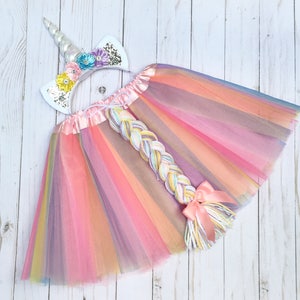 Unicorn costume girls unicorn outfit pastel unicorn tutu girls Halloween costume tutu costume unicorn headband unicorn birthday image 3