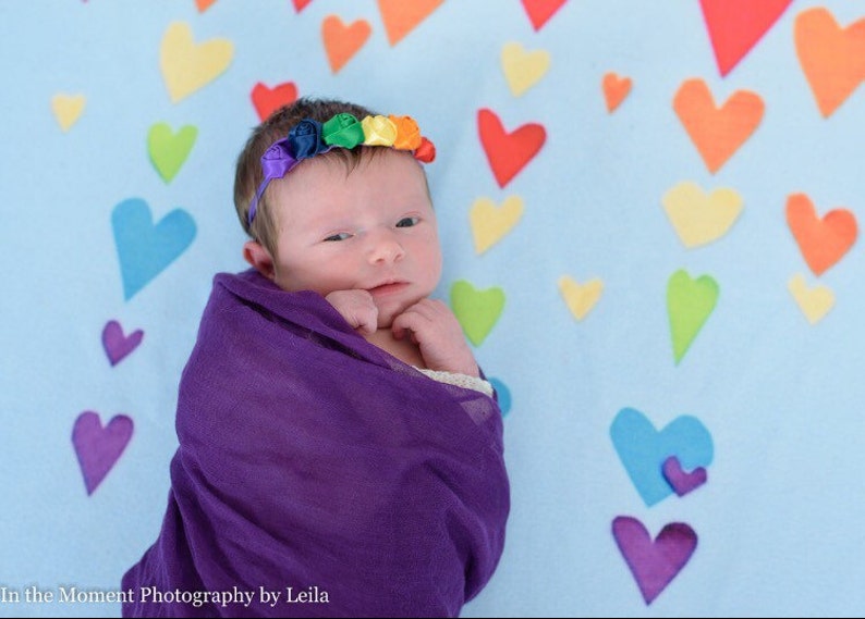 Rainbow baby headband rainbow baby hair band rainbow headband infant loss rainbow headband photo props rainbow hair band infant image 2