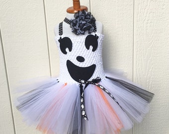 kostium tutu ducha - kostiumy dla dziewczynek - sukienka tutu ducha - kostium na halloween - przebieranki dla dziewczynek - kostium ducha dla dziewczynek - kostium dla dziewczynek