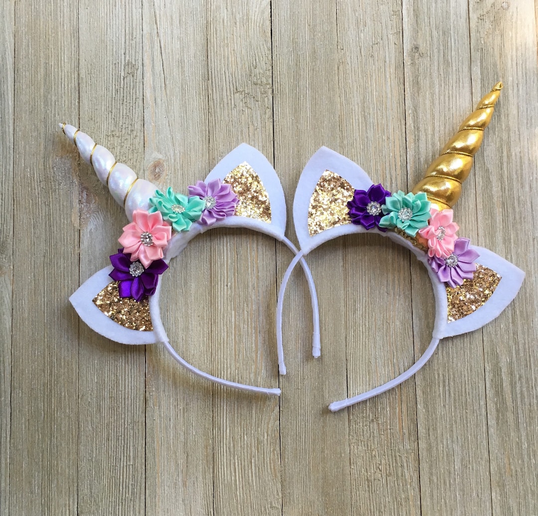 Unicorn headband Amazon.com: Nishine Unicorn Horn Floral Headband Glitter  main image 3