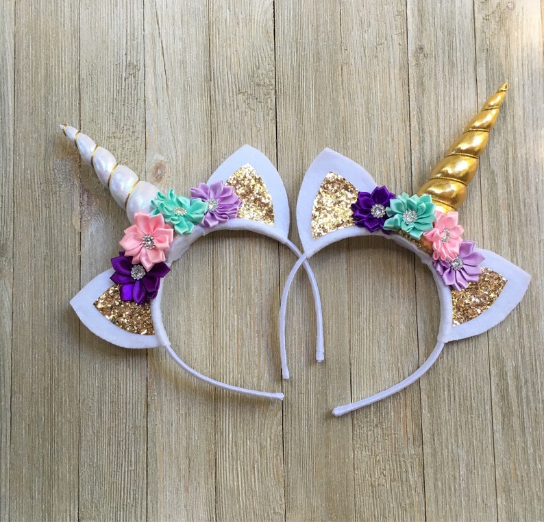 Pastel Unicorn Headband Pink Purple Lavender Gold Unicorn Etsy