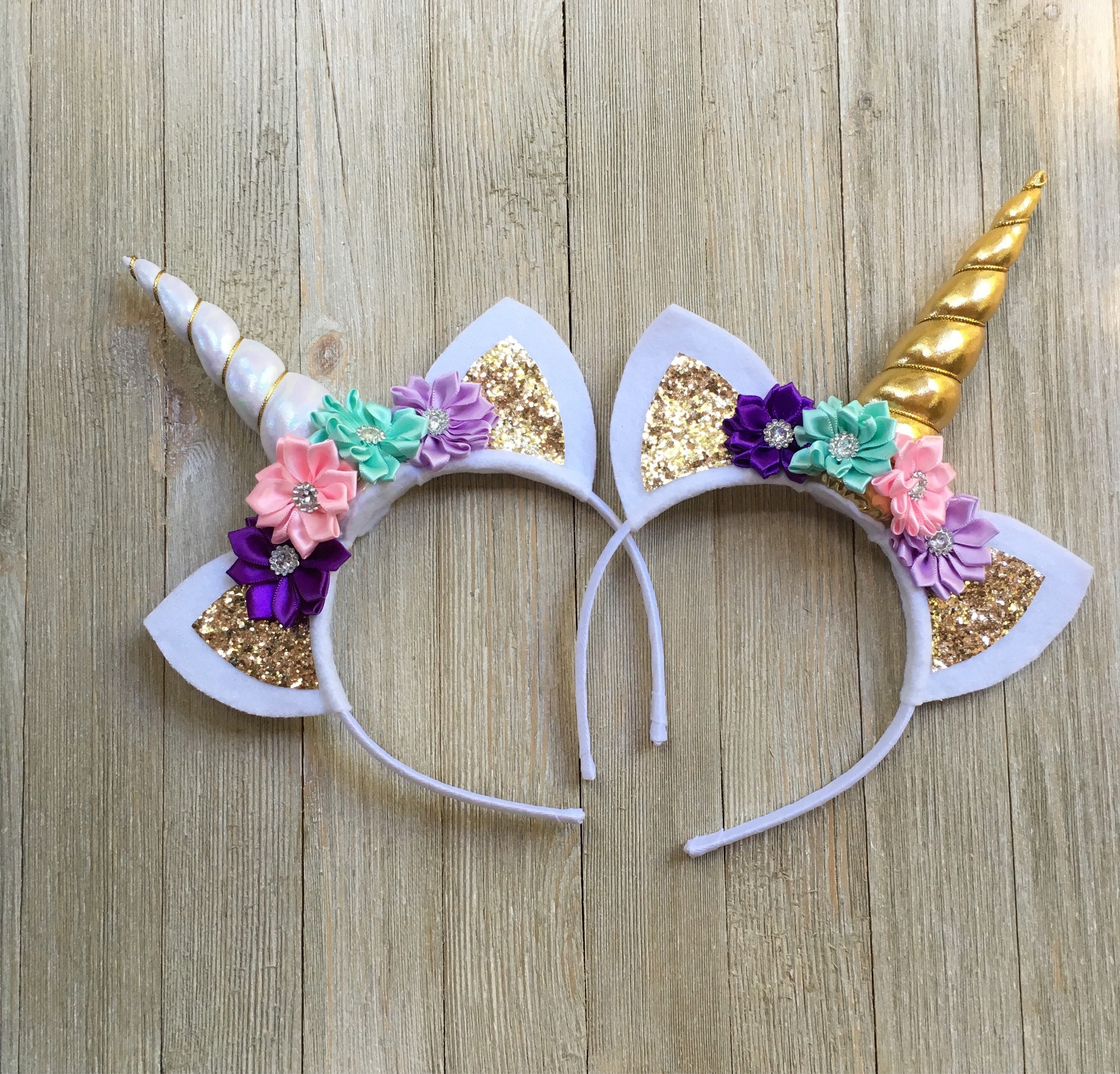 Pastel Unicorn Headband - Pink Purple Lavender Gold  display picture 2