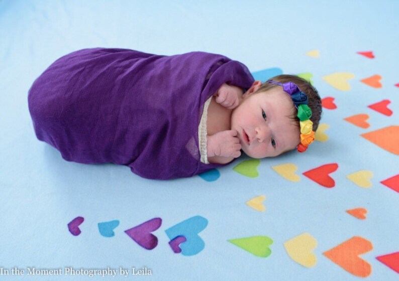 Rainbow baby headband rainbow baby hair band rainbow headband infant loss rainbow headband photo props rainbow hair band infant image 1