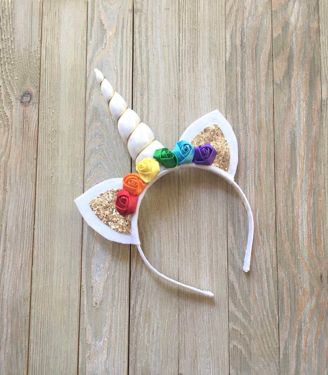 Rainbow Unicorn Headband - Unicorn Horn - Unicorn Birthday - Rainbow ...