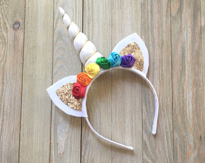 Rainbow Unicorn headband - unicorn horn - unicorn birthday - rainbow unicorn party - unicorn party - unicorn lover gift - rainbow