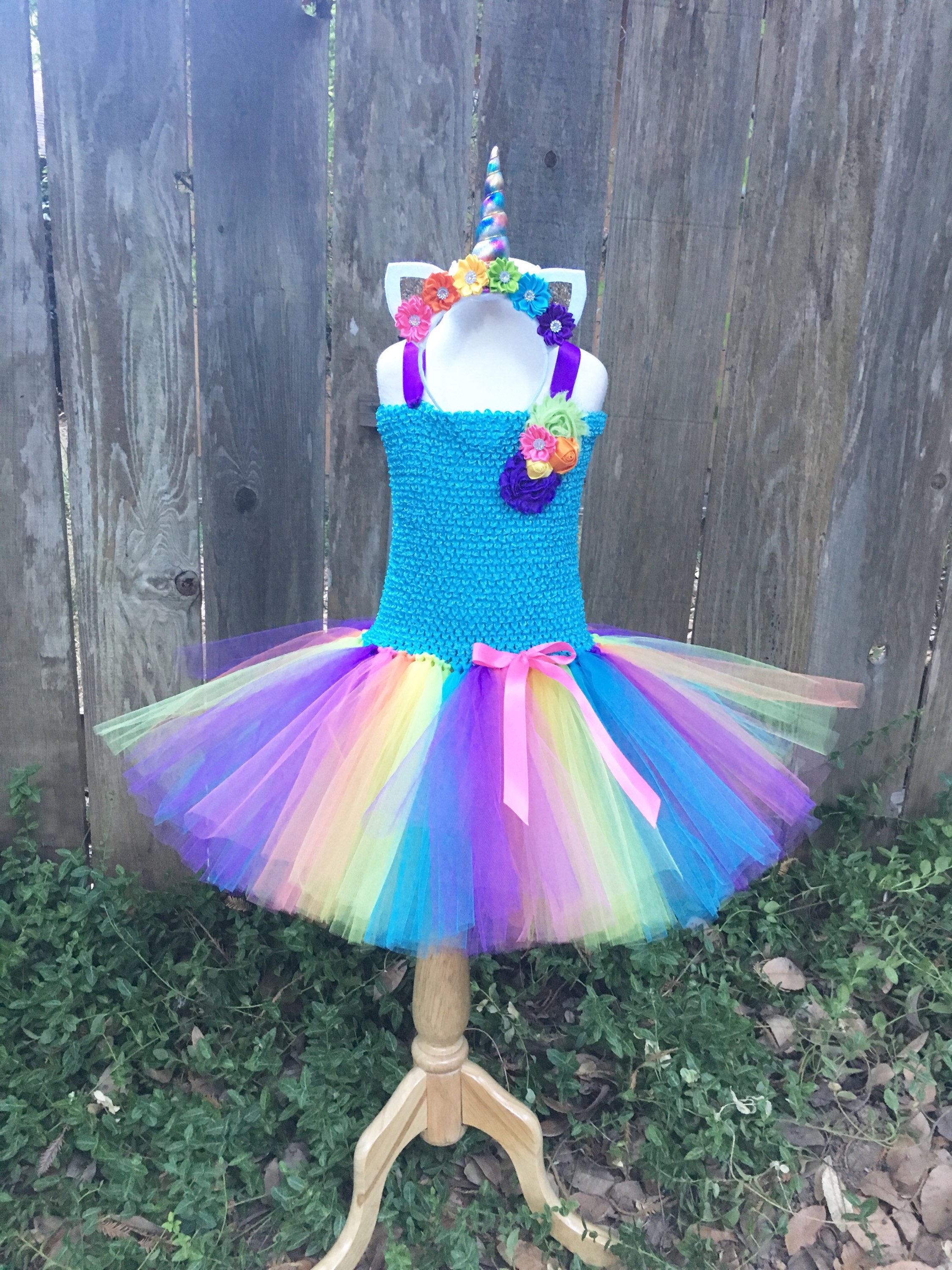 Rainbow Unicorn Costume - Unicorn Tutu - Bright Unicorn Tutu Dress