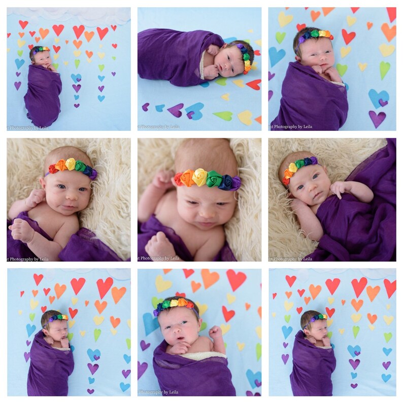 Rainbow baby headband rainbow baby hair band rainbow headband infant loss rainbow headband photo props rainbow hair band infant image 3