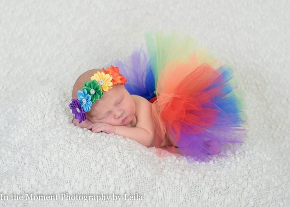 Rainbow tutu - rainbow baby tutu - rainbow headband - infant loss - rainbow hair band - photo props - rainbow baby headband - colorful