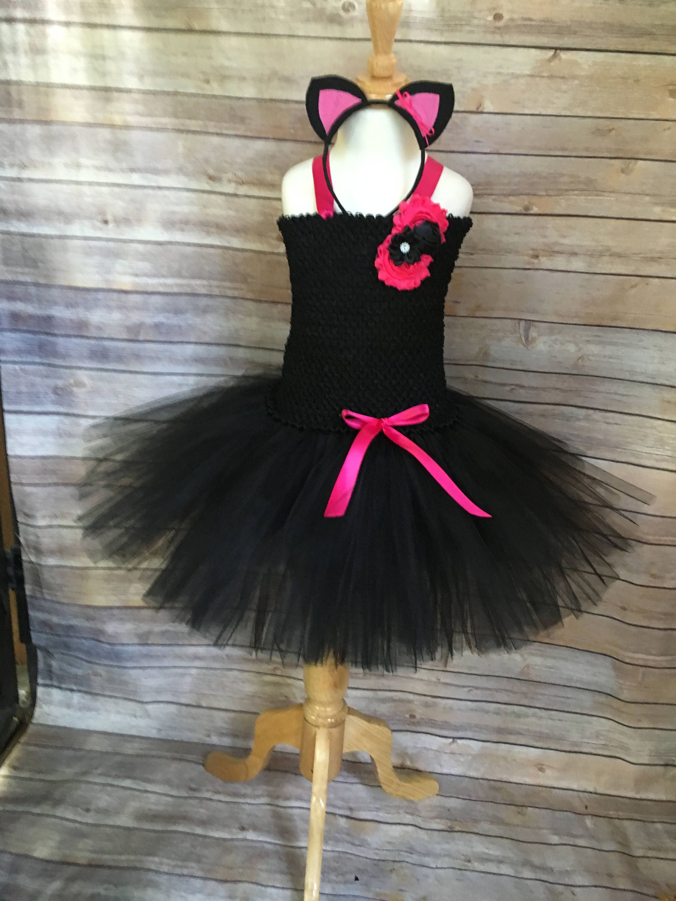 Cat Costume Black Cat Tutu Cat Dress Girls Halloween Etsy