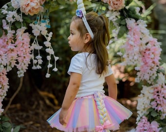 Unicorn costume - girls unicorn outfit - pastel unicorn tutu - girls Halloween costume -tutu costume -unicorn headband -unicorn birthday