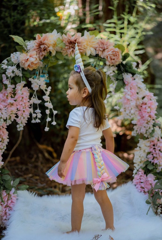 Disfraz de unicornio floral pastel - niña