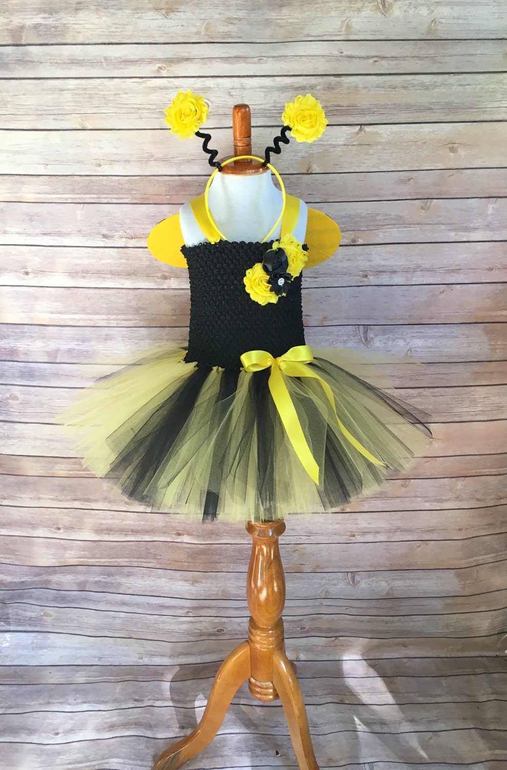 Girls Bee Costume - Complete Bumblebee Kids Costume Set with Tutu