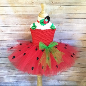 Strawberry costume - strawberry tutu - halloween costume - strawberry dress - girls party dress- gifts for girls - tutu dress - dress up