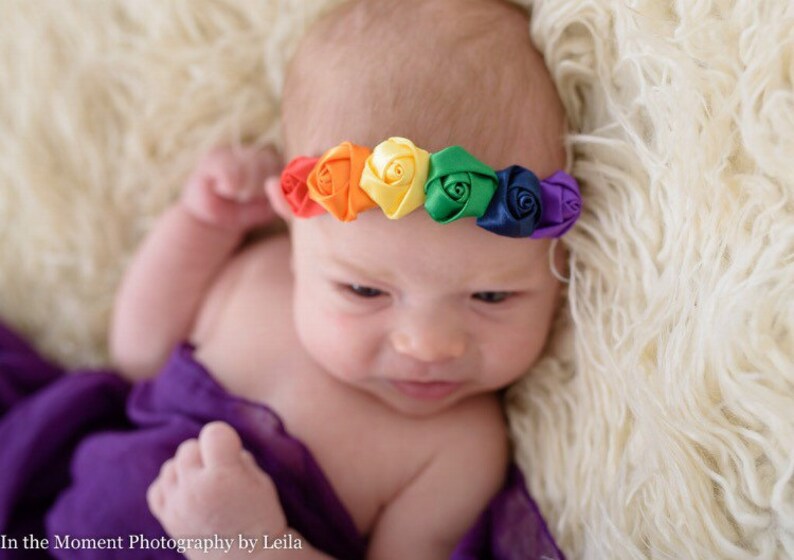 Rainbow baby headband rainbow baby hair band rainbow headband infant loss rainbow headband photo props rainbow hair band infant image 5