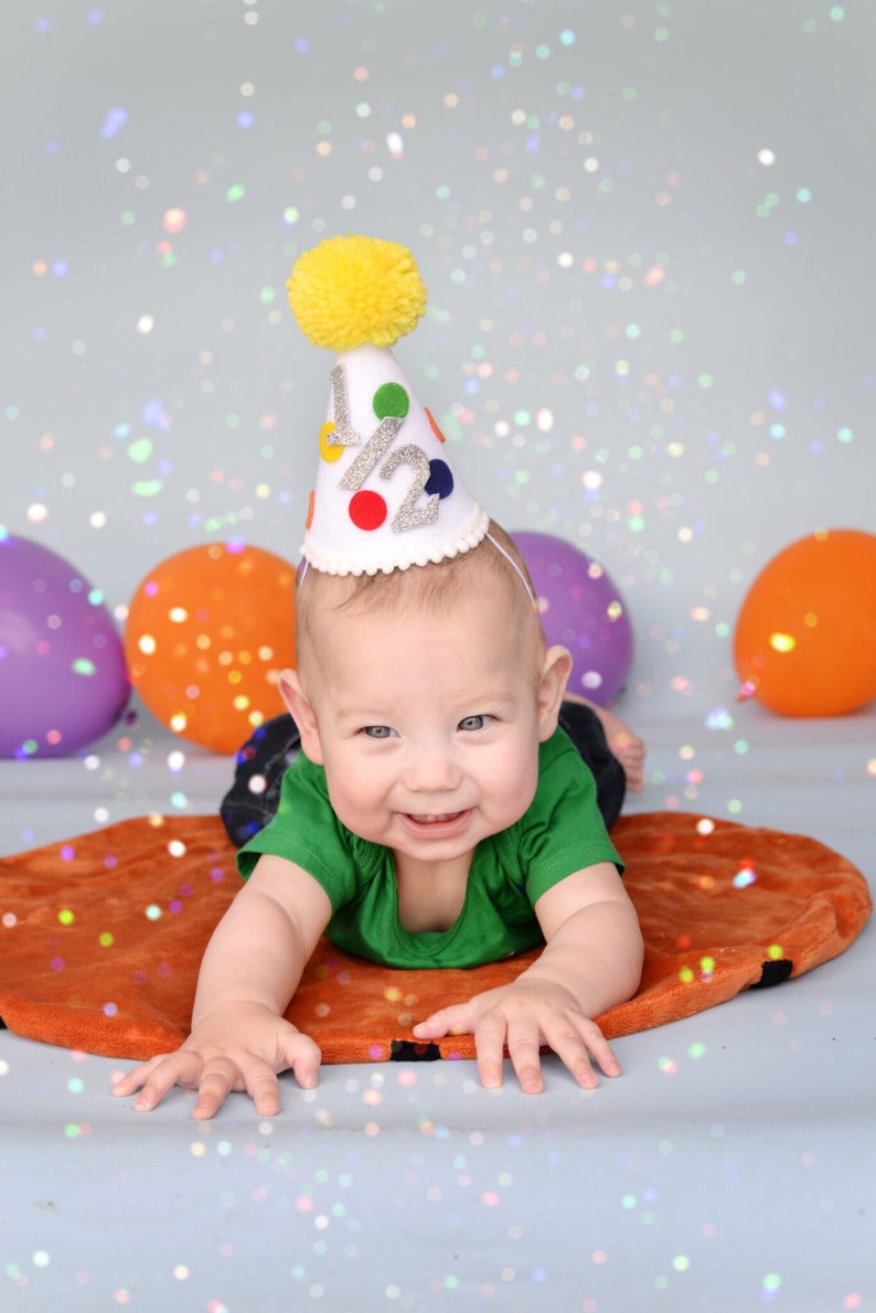 First birthday hat 1st birthday party hat 1st birthday hat boys birthday hat mini birthday hat birthday banner polka dot hat image 3
