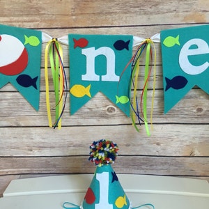 Fishing theme 1st birthday hat first birthday party hat boys birthday hat boys hat and banner mini birthday hat gone fishing image 7