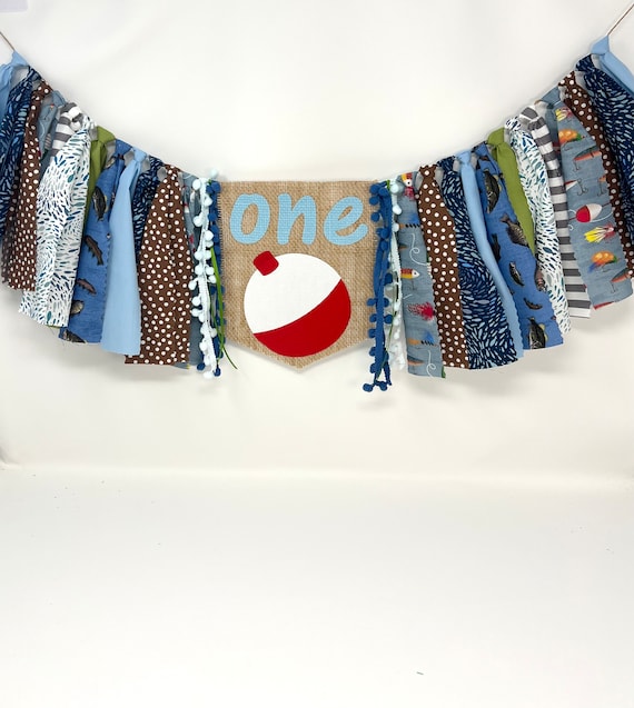 Fishing high chair banner - fishing birthday banner - boys 1st birthday party hat - fish theme - o fish ally one -first birthday hat -bobber