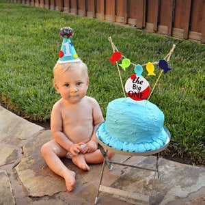 Fishing theme 1st birthday hat first birthday party hat boys birthday hat boys hat and banner mini birthday hat gone fishing image 1