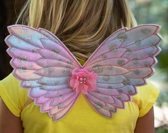 Pastel fairy wings - costume wings - butterfly wings - costume accessories - glitter fairy wings - pink fairy wings - halloween costume
