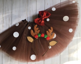 Disfraz de reno traje de de niñas tutú de ciervo - Etsy España