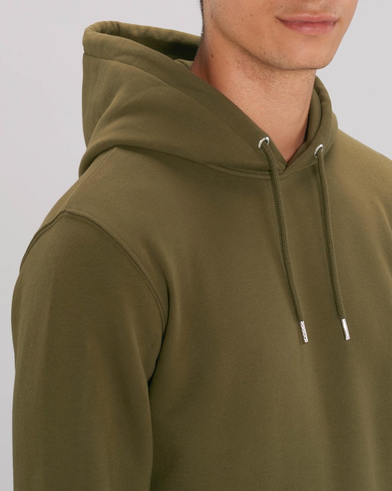 HOODED SWEATSHIRT ORGANIC Cotton English khaki skull print
