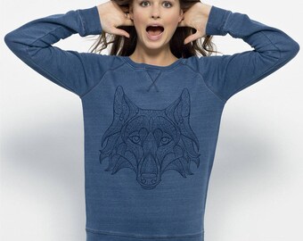 Women's Organic Cotton Sweatshirt Bleu Denim