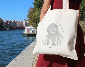 Tote bag Poulpe. Linogravure