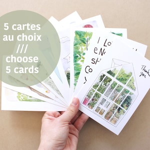 Lot de 5 cartes de voeux