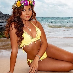 Brazilian Crochet Bikini With Sea Shells, Bohemian Crochet Swimsuit, Boho Crochet Swimwear With Seashells, Handmade Crocheted Bikini Set