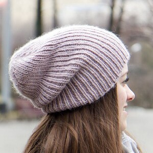 Damen Slouchy Beanie Slouchy Strickmütze Alpaka Wolle Beanie Slouchy Beanie Mütze Damen Beanie Mützen Strickmütze Bild 2