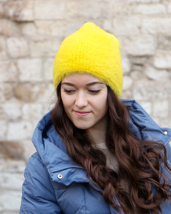 2-Pieces Winter Beanie Hat Scarf Set Warm Fuzzy Knit Hat For Women