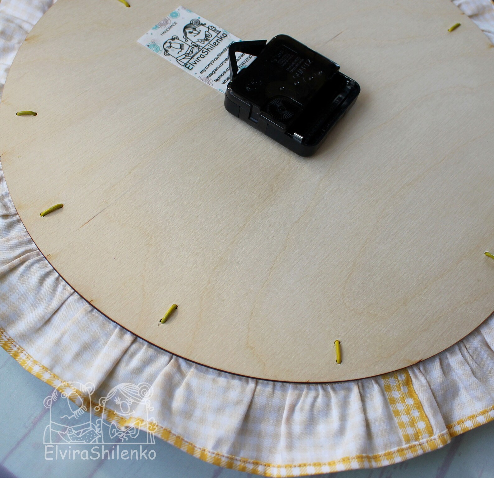 Kitchen Wall Clock Yellow blue Tea Set with lemon 3D Clock Etsy