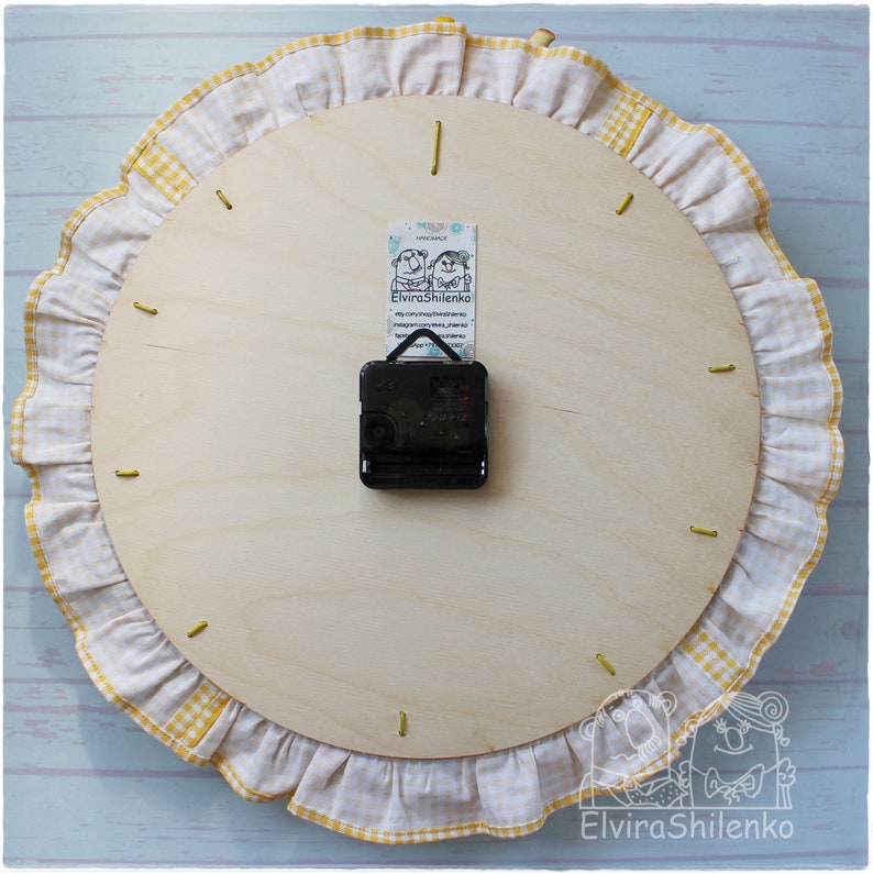 Kitchen Wall Clock Yellow blue Tea Set with lemon 3D Clock Etsy