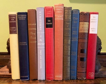 10 Vintage Books Set of Books Antique Books for Staging Books for Shelf Decor Books Library Decor Books by Color Bookshelf Decor Book Set