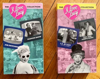 2 I Love Lucy Gifts Lucille Ball VHS Tapes Vintage VHS Tape Lucy and Harpo Marx Desi Arnez I Love Lucy Show Vintage Video Tape VCR Tapes Old