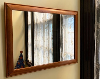 Wood Mirror Wall Mirror Antique Mirrors Vintage Mirror for Bedroom Mirror Hall Mirror Large Mirror for Living Room Rectangular Mirror Old