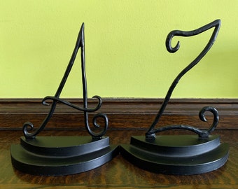A to Z Bookends Set of 2 Book Ends Set Library Decor Office Decor Book Lover Gift for Reader Gifts Metal Bookends Black Bookends Alphabet