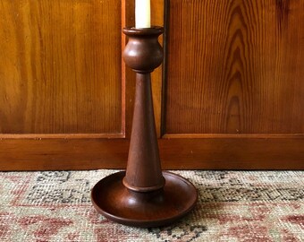Portavelas alto de madera, candelabro de madera, portavelas de madera, portavelas altos, portavelas vintage para decoración de repisa, velas de madera