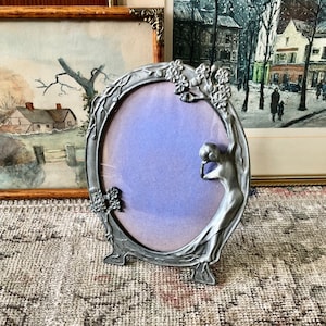 Silver Frame Art Deco Picture Frame Vintage Frame Photo Frame Silver Frames Art Nouveau Frame Wedding Frame Round Frame Art Deco Frame Decor