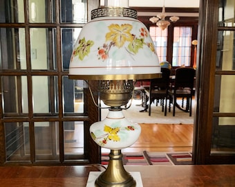 Vintage Lamp Vintage Light Antique Lamp Table Lamps Vintage Lamps Antique Lights Floral Lamps Glass Lamp Old Lamps Brass Lamp Floral Light