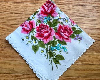 Floral Handkerchief Antique Hankie for Bride Hankie Wedding Handkerchief Bridal Hankies Vintage Hankies Floral Hankerchief Mom Hankie Roses