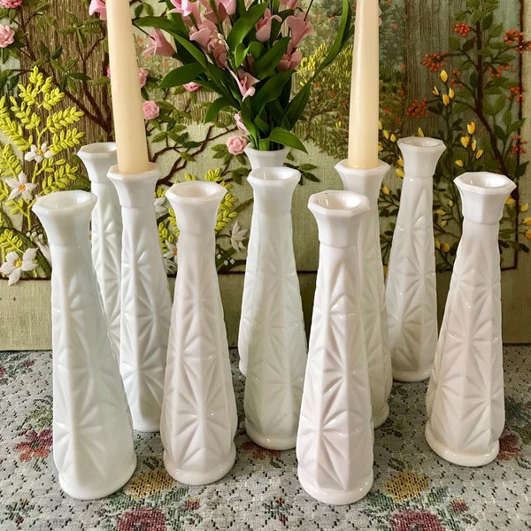 Milk Glass Bud Vase Etsy