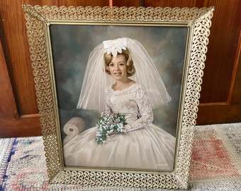 Cadre photo ancien, cadre doré, cadre doré, cadre de mariage, cadre vintage, cadre en laiton pour cadre mural, cadres artistiques, cadre doré, cadres anciens