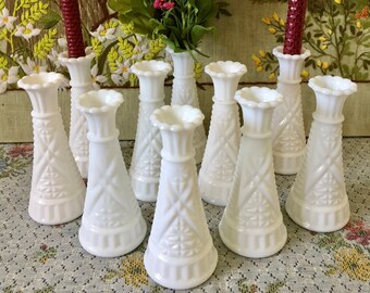 10 Milk Glass Vase for Flowers Vases for Centerpiece Vases Milk Glass Bud Vase Wedding Decor White Vases Bulk Vases Decor Vase Vintage Vase