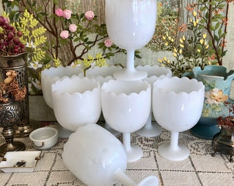 Milk Glass Bowl Milk Glass Vase Milk Glass Candy Dish Vintage Vases for Flowers Vase Decor Vases Centerpiece Vases Wedding Decor Footed Vase