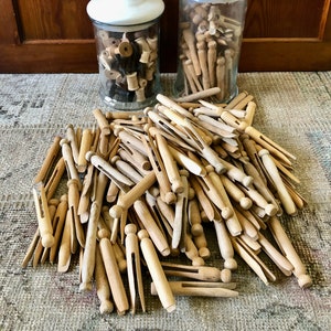 Vintage Wooden Clothespins Lot of 50