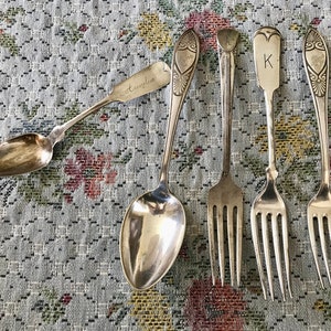 Anne Vintage Spoons Vintage Forks Antique Spoons Vintage Silverware Antique Flatware Antique Fork Vintage Silverplate Spoon A Monogram Spoon