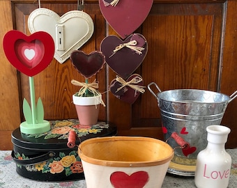 Heart Decor Heart Decorations Valentines Day Decor Valentines Decorations Heart Vase Heart Basket Valentines Decor Heart Decor Love Decor